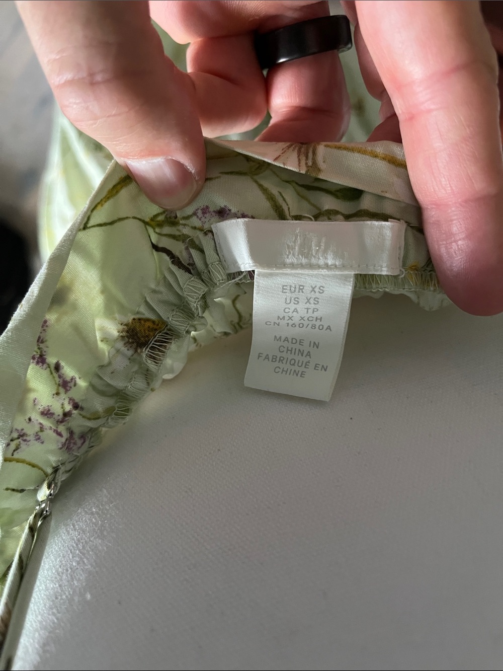 H&M Light Green Floral Strapless Sundress - Picture 2 of 11